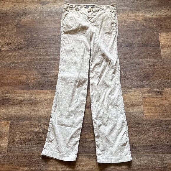 Level 99 Khaki Linen blend bootcut pants Size 25 - Picture 2 of 12